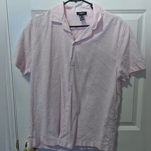 Forever 21 Pale Pink Short-Sleeve Button-Down Shirt